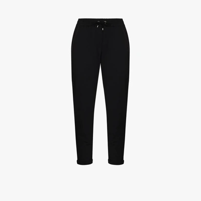 Shop Brunello Cucinelli Cropped Fleece Track Pants In Black