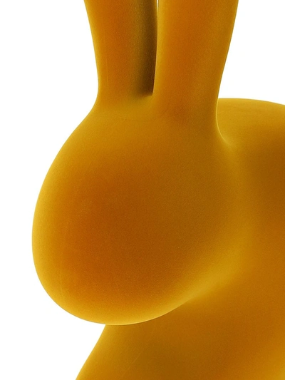 Shop Qeeboo Velvet-effect Rabbit Baby Chair In Yellow