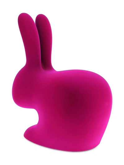 Shop Qeeboo Velvet-effect Rabbit Chair In Pink