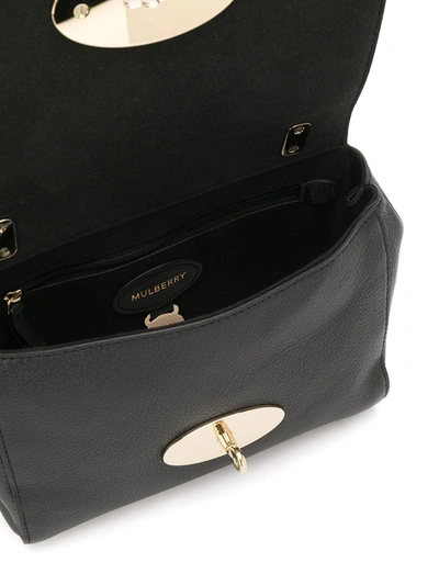 Mulberry 'lilly' Black Shoulder Bag With Twist Lock Closure In Black