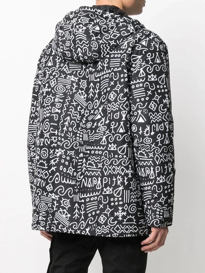 Shop Napapijri Symbol-print Padded Coat In Black