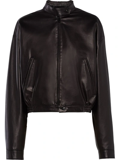 Shop Prada High-neck Zipped Jacket In Black