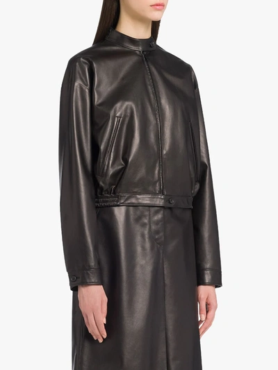 Shop Prada High-neck Zipped Jacket In Black