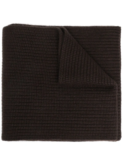 Shop Joseph Knitted Cashmere Scarf In Brown