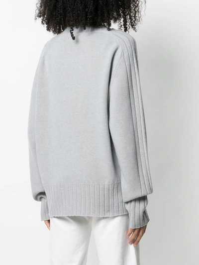Shop Barena Venezia Fine Knit V-neck Jumper In Grey