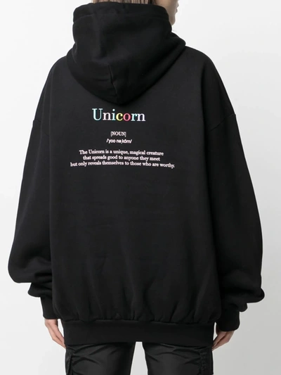 Shop Ireneisgood Unicorn Print Oversized Hoodie In Black