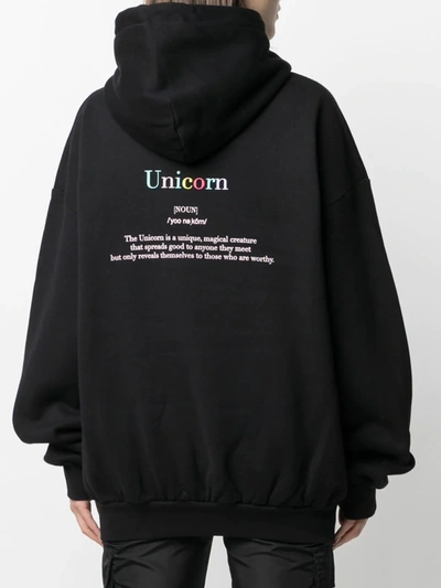 Ireneisgood Unicorn Print Oversized Hoodie In Black