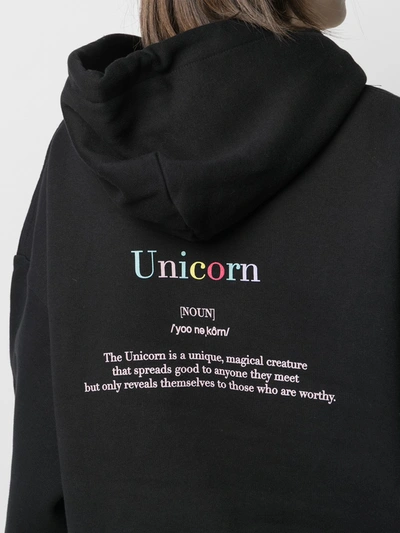 Ireneisgood Unicorn Print Oversized Hoodie In Black