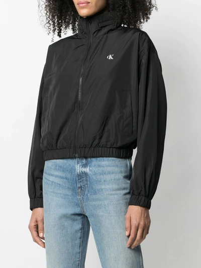 Shop Ck Calvin Klein Logo-print Rain Jacket In Black