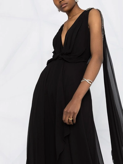 Alberta Ferretti Crystal-embellished Gown In Black