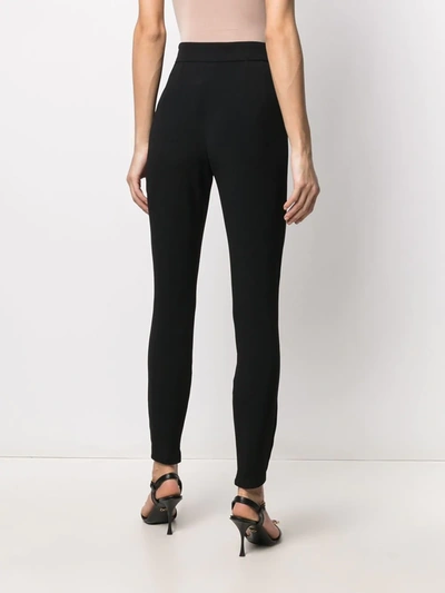 Shop Dolce & Gabbana Side-slit Skinny Trousers In Black