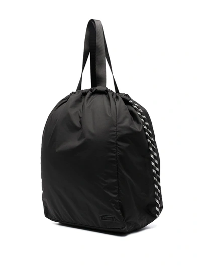 Shop Ganni Drawstring Tote Bag In Black