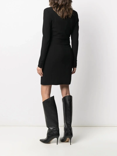 Shop Moschino Plunge Zip Dress In Black