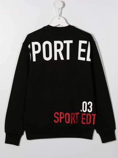 Shop Dsquared2 Teen Sport Print Sweatshirt In Black