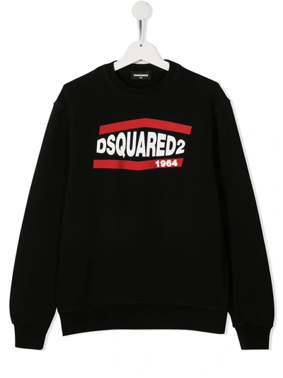 Shop Dsquared2 Teen Logo-print Sweatshirt In Black