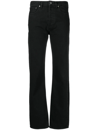 Shop Kenzo Mid-rise Straight-leg Jeans In Black