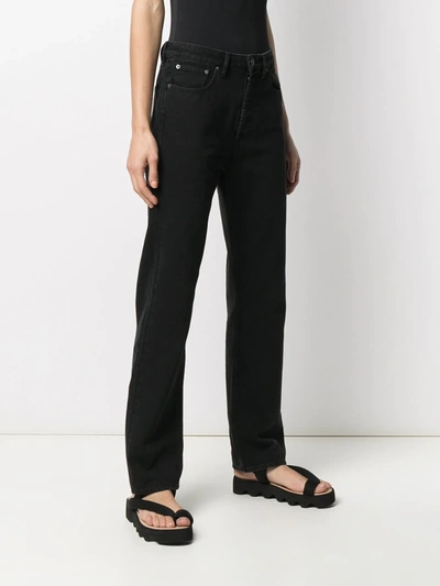 Shop Kenzo Mid-rise Straight-leg Jeans In Black