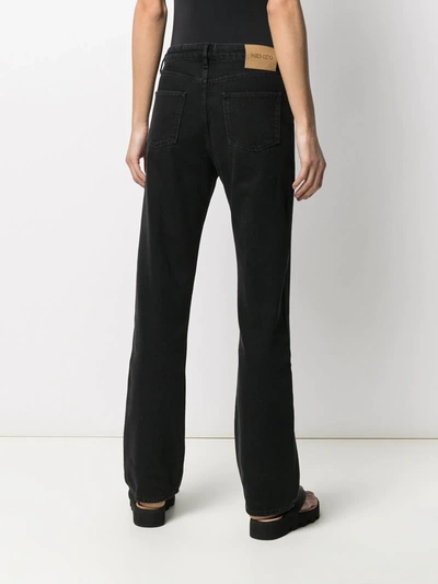 Shop Kenzo Mid-rise Straight-leg Jeans In Black