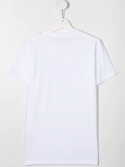Shop Diesel Teen Slogan Patch T-shirt In White