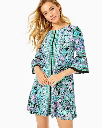 Shop Lilly Pulitzer Ophelia Swing Dress In Onyx Lets Get Wild Engineered Knit Dress