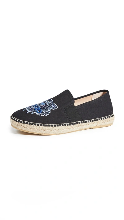 Shop Kenzo Elastic Tiger Espadrilles In Black