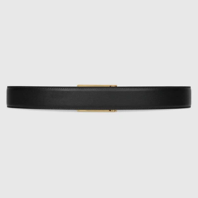 Shop Gucci Reversible Belt With Square G Buckle In Black