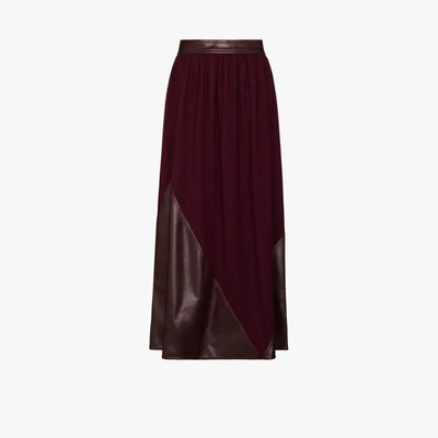Shop Roksanda Purple Pola Panelled Maxi Skirt