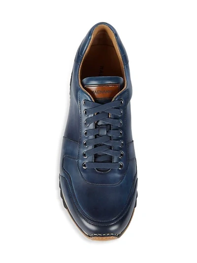 Shop Magnanni Camarena Leather Sneakers In Azul