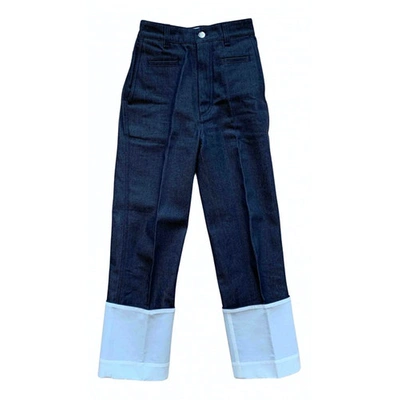 Pre-owned Loewe Navy Denim - Jeans Trousers