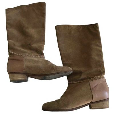 Pre-owned Comptoir Des Cotonniers Riding Boots In Camel
