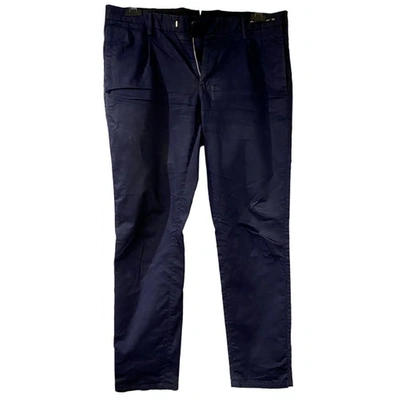 Pre-owned Pt01 Blue Cotton Trousers