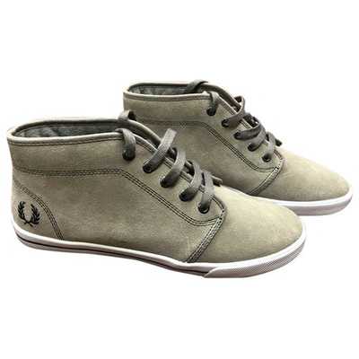 Pre-owned Fred Perry Beige Suede Trainers
