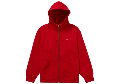 Pre-owned Supreme  Small Box Facemask Zip Up Hooded Sweatshirt Red