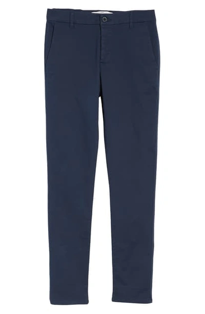 Shop Topman Stretch Skinny Fit Chinos In Dark Blue