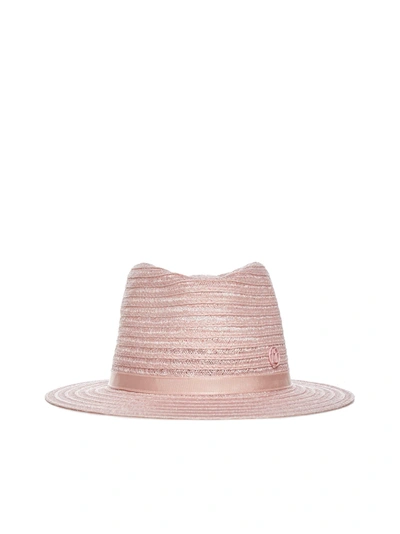 Shop Maison Michel Hat In Pale Pink