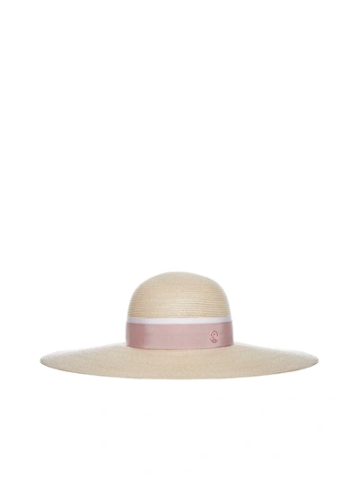 Shop Maison Michel Hat In Natural Pink