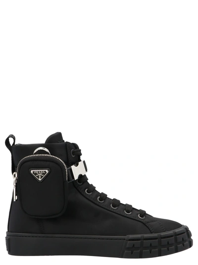 Shop Prada Cassetta Wheel Shoes In Black