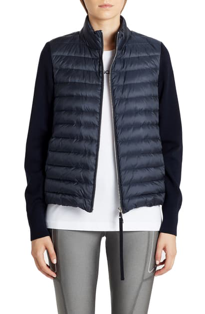 quilted down & wool short cardigan