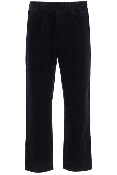 Shop Carhartt Corduroy Trousers In Dark Navy (blue)