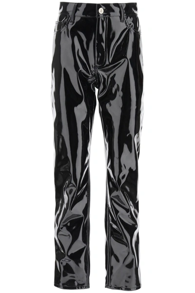 Shop Attico Dua Vinyl Trousers In Black (black)