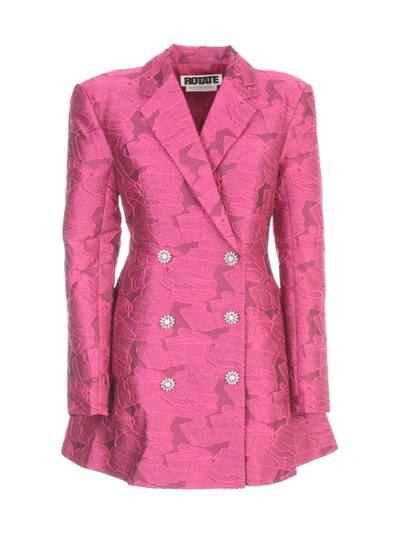 Shop Rotate Birger Christensen Newton Blazer Dress In Carmine Rose Comb