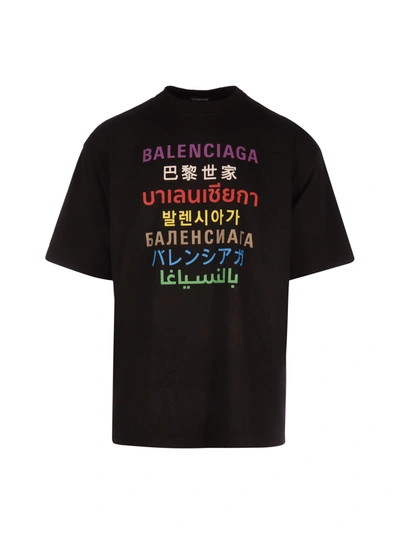 Shop Balenciaga Medium Fit T-shirt In Black Multi