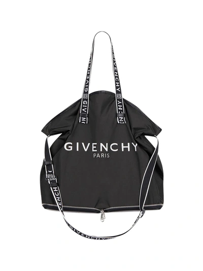 Shop Givenchy Foldable Light 3 Tote In Black White