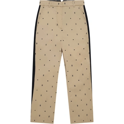 Shop Burberry Beige Trouser For Kids With Stars
