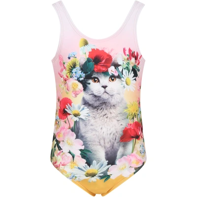 Shop Molo Multicolor Swimwear Nika For Girl With Cats