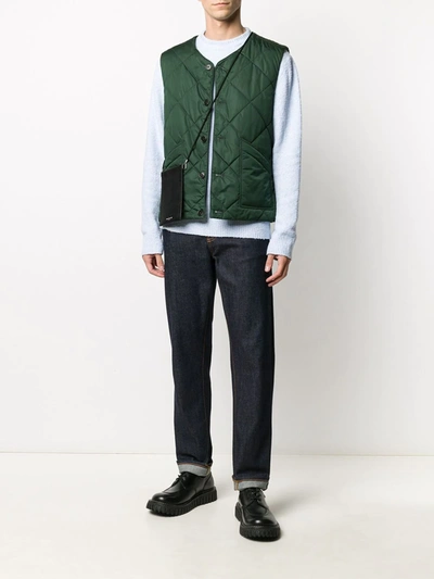 Shop Mackintosh Hig Quilted Liner Vest In Green
