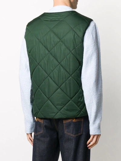 Shop Mackintosh Hig Quilted Liner Vest In Green