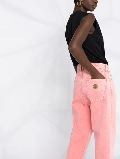 Shop Balmain Acid-wash Boyfriend-fit Jeans In Pink