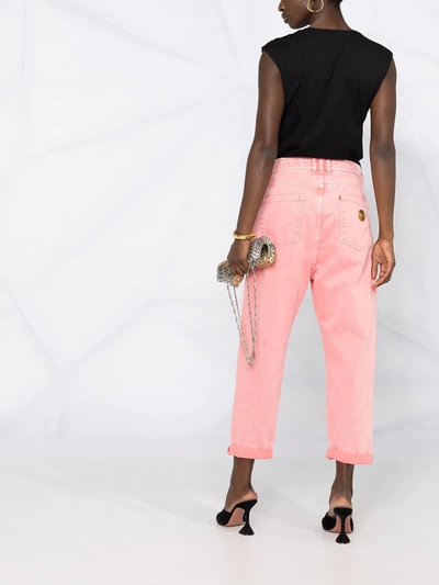 Shop Balmain Acid-wash Boyfriend-fit Jeans In Pink