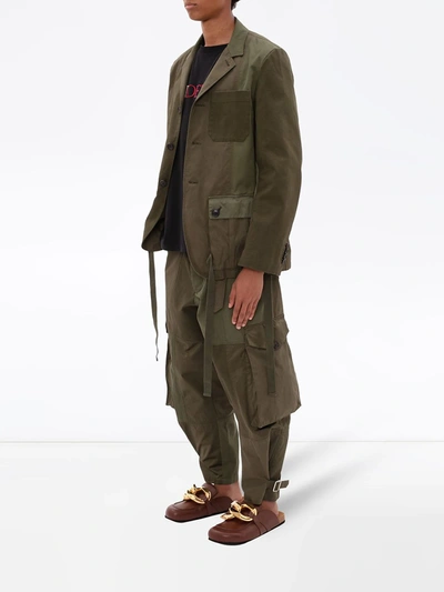 Shop Jw Anderson Tie-pockets Panelled Jacket In Green